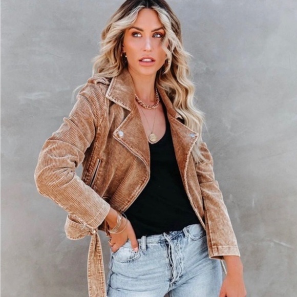 Vici Jackets & Blazers - NWT Vici Amaya Pocketed Corduroy Moto Jacket